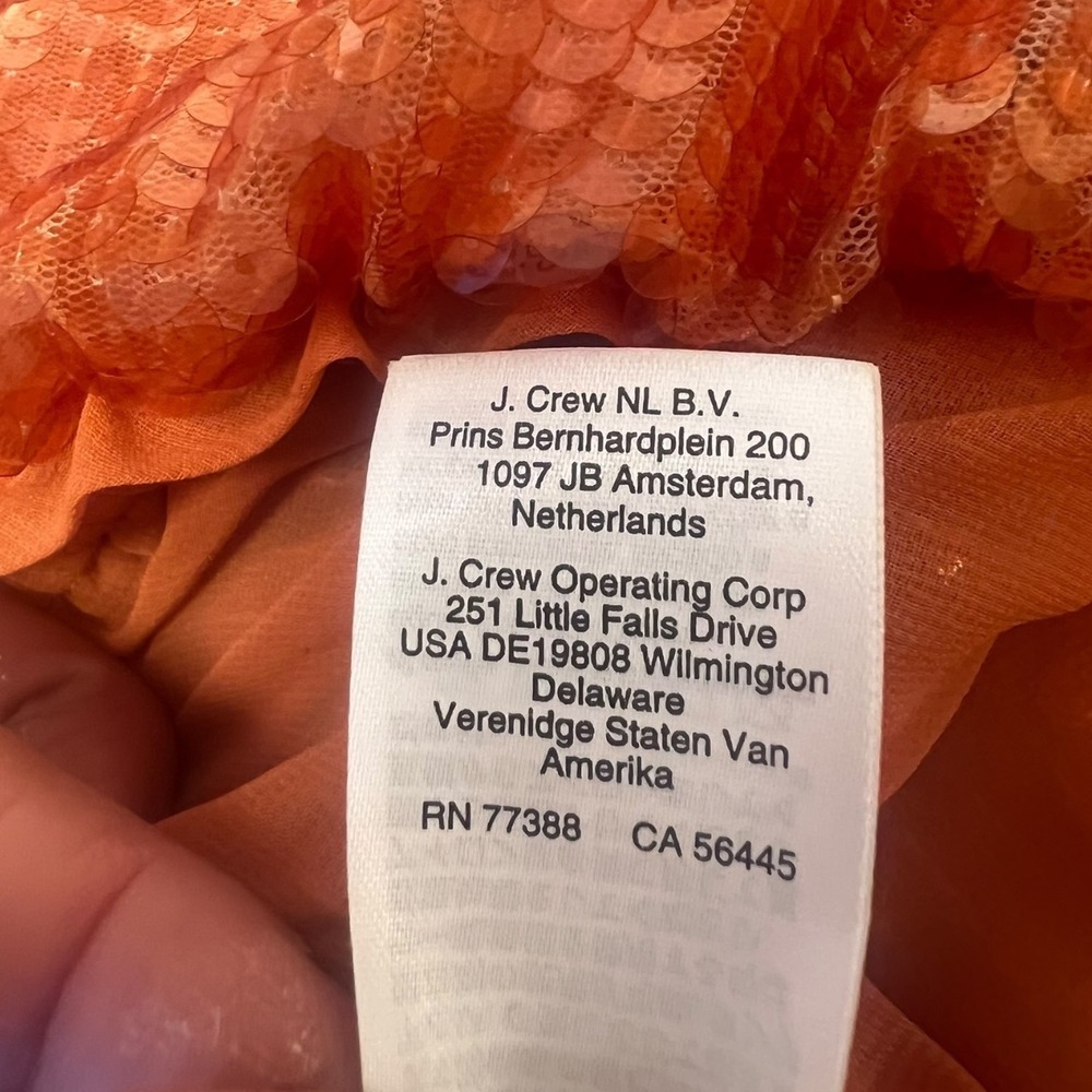JCrew Orange Sequin Balloon Sleeve Cropped Blouse Top women Small festival - Picture 6 of 16